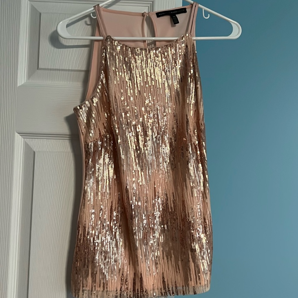 White House Black Market: Pink Sparkle Tank Top